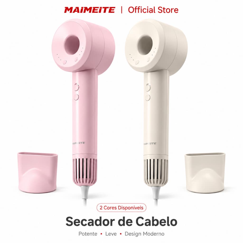 MAIMEITE Secador de Cabelo Profissional 800W Alta Velocidade com Íons Negativos Secagem Rápida Baixo Ruído 110-220V