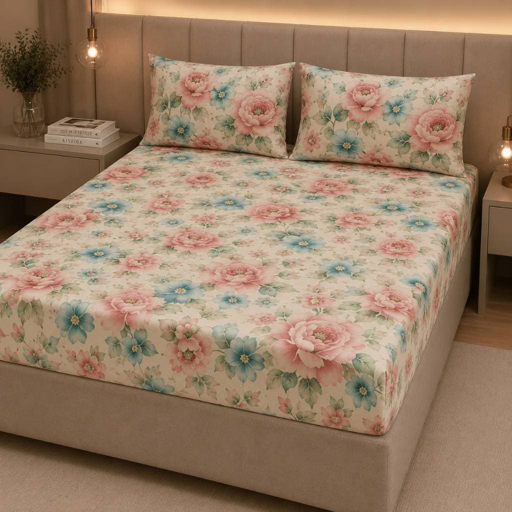 Kit 5 Lençol Estampado Toque Suave Queen Com Elástico