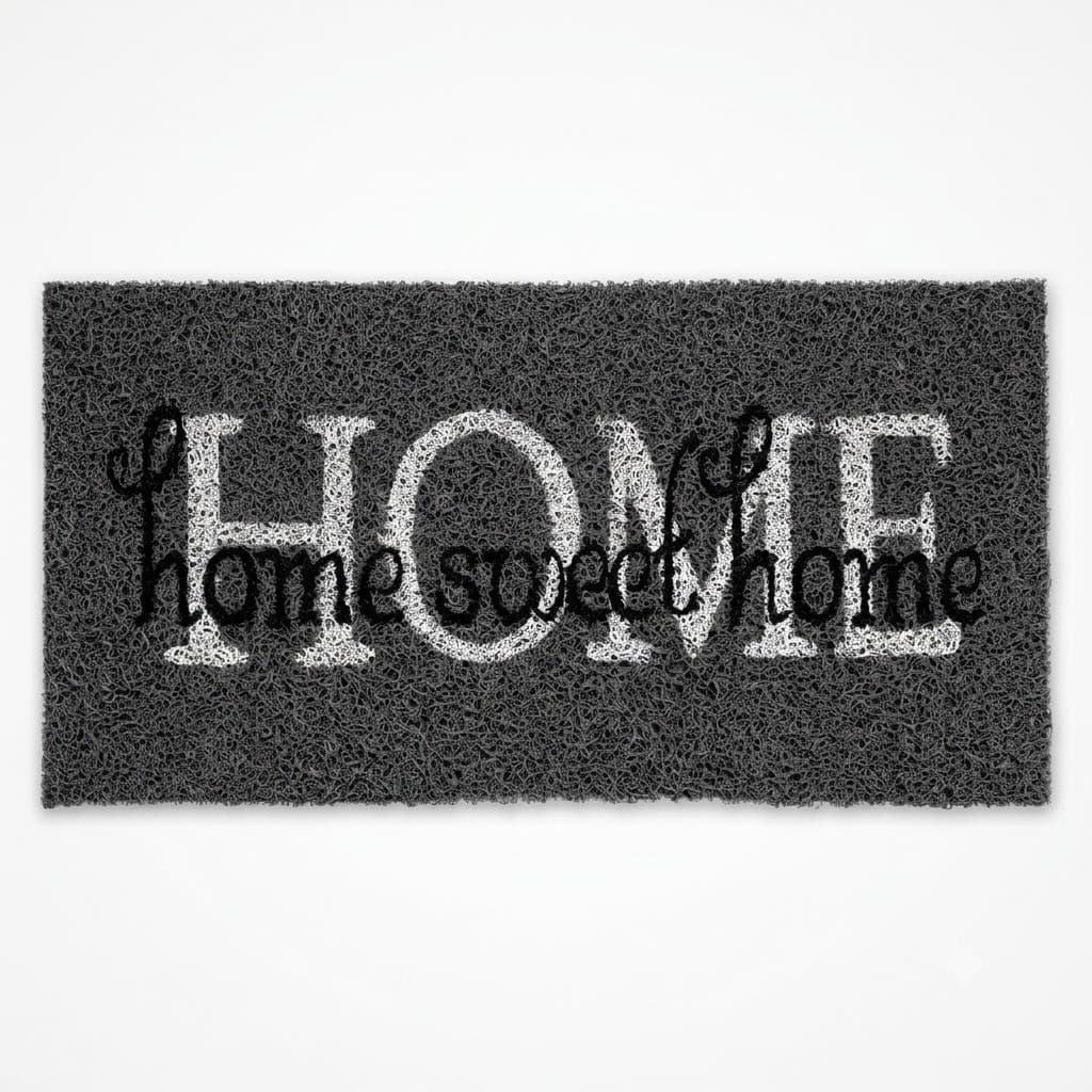 Tapete Capacho Porta Entrada Antiderrapante Térmico 70x30cm Home Sweet Home Cinza