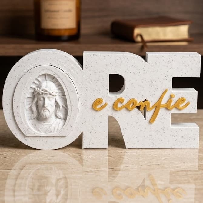 LETREIRO DECORATIVO | ORE E CONFIE DECORAÇÃO RELIGIOSA PARA CASA,QUARTO E ESCRITÓRIO