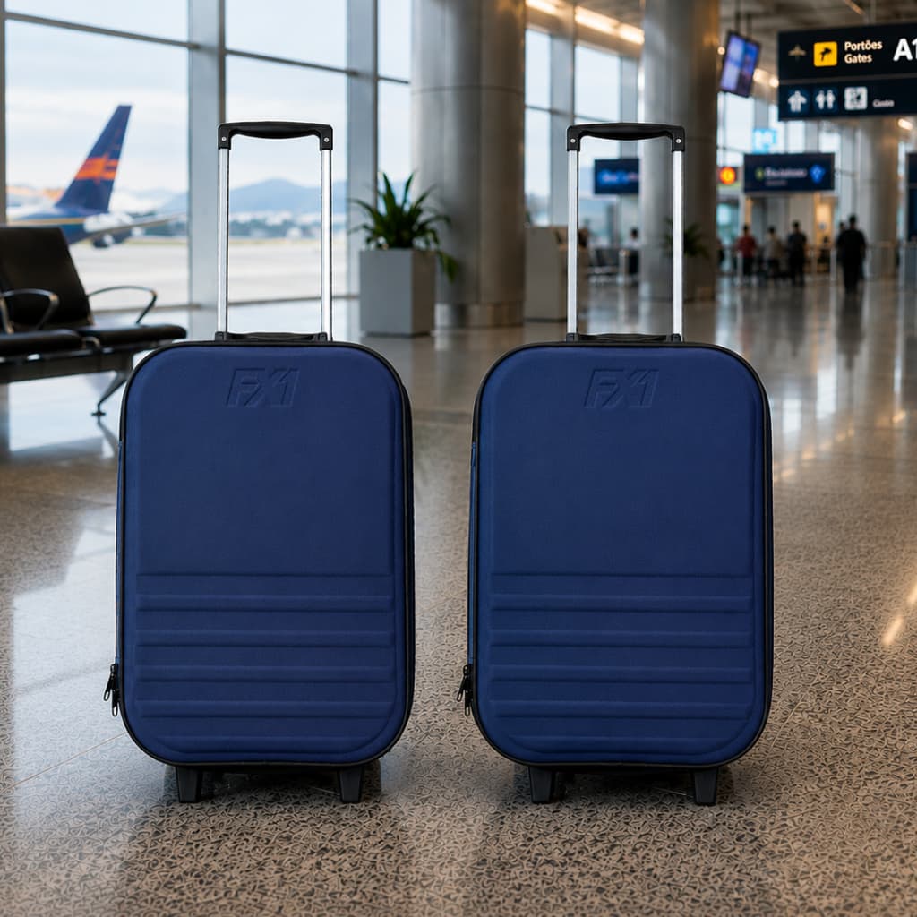 Kit 2 Malas Viagem Bordo Paris Com Rodinhas Medidas Anac