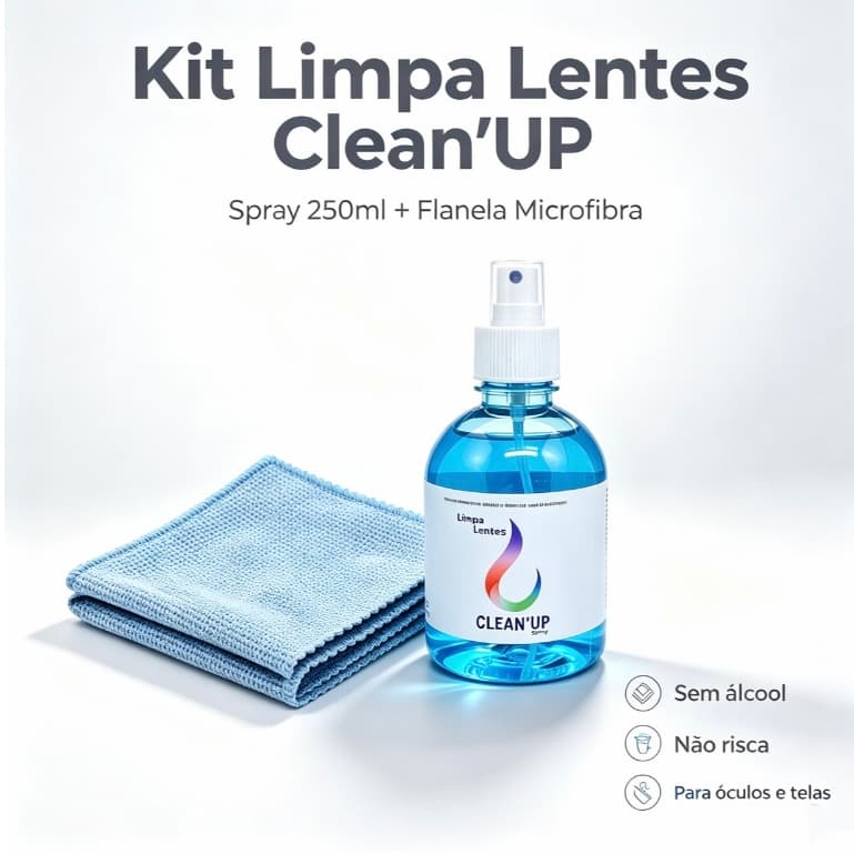 Limpa Lentes 250ml Para limpeza do Óculos, Tela de Celular, TV, PC, Capacete, Câmera Nova