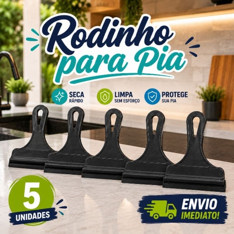 Kit com 5 Rodinho Pia Plástico Seca Bem | Cozinha Limpa e Organizada