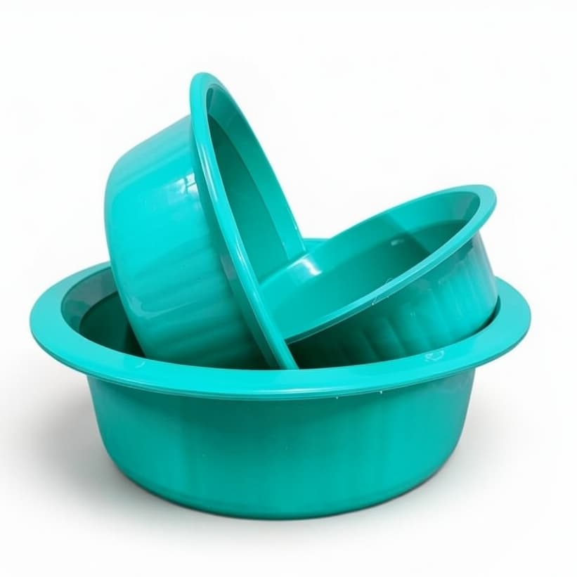 Kit 3 Bacias Plásticas Multiuso Redondas Resistentes para Cozinha, Lavanderia e Limpeza