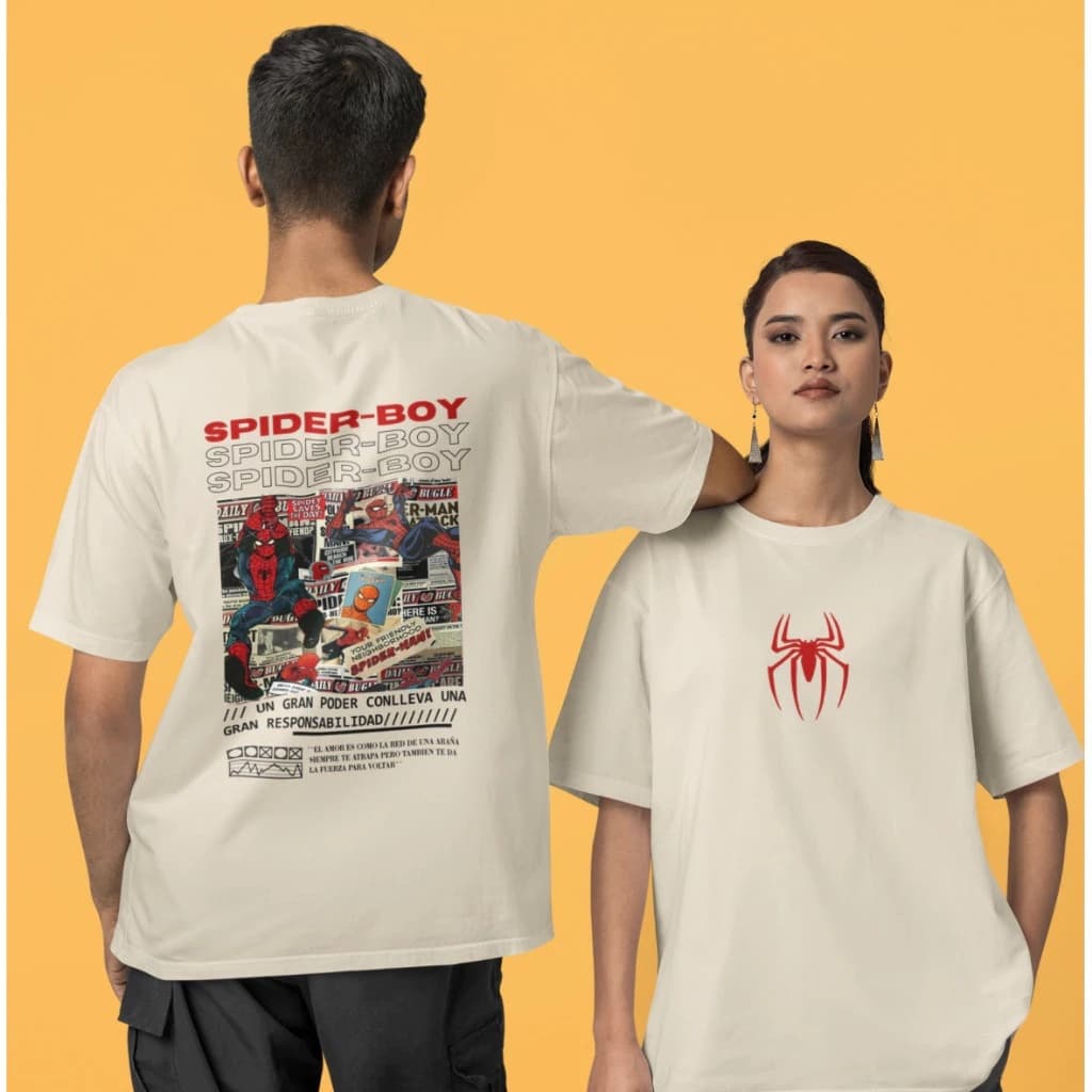 Kit 2 Camiseta Casal Aranha Spider Girl 100% AlgoDão Premium Unissex feminino masculino