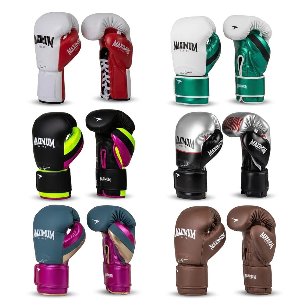 Par Luva Profissional Couro Microfibra Muay Thai Kickboxing Maximum Boxe
