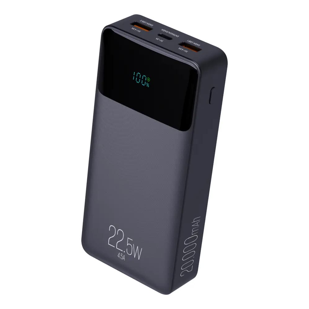 Power Bank Pro 20000mAH ELG PB200BK, Bateria Portátil Universal, Carga Rápida, Display Indicador, Entradas Micro USB e U