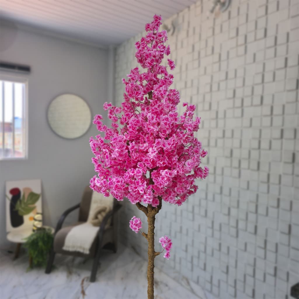 Árvore Cerejeira Japonesa Artificial Rosa Pink Azul Branca Roxa 220cm Sem Vaso Decoração