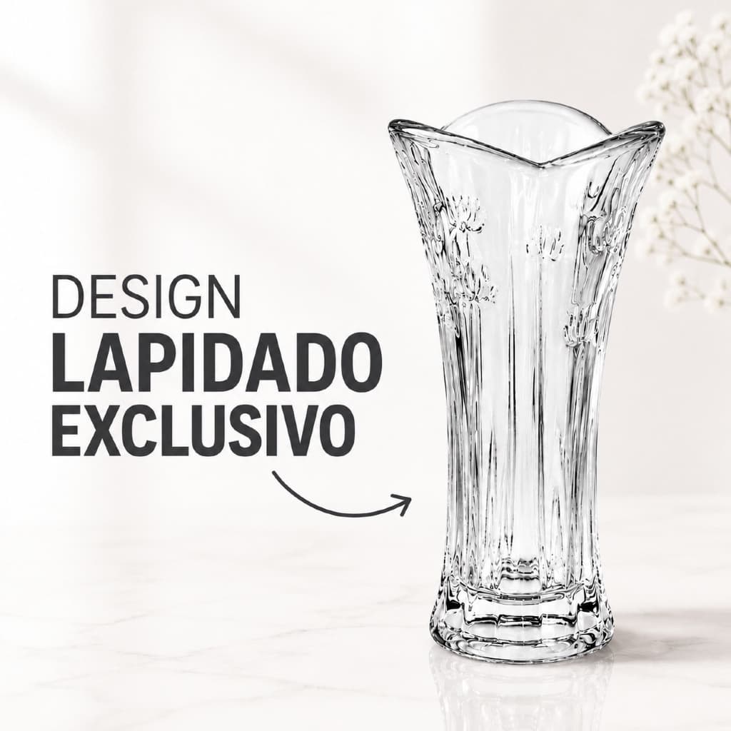 Vaso Para Flores Decorativo Para Mesa Em Vidro Transparente