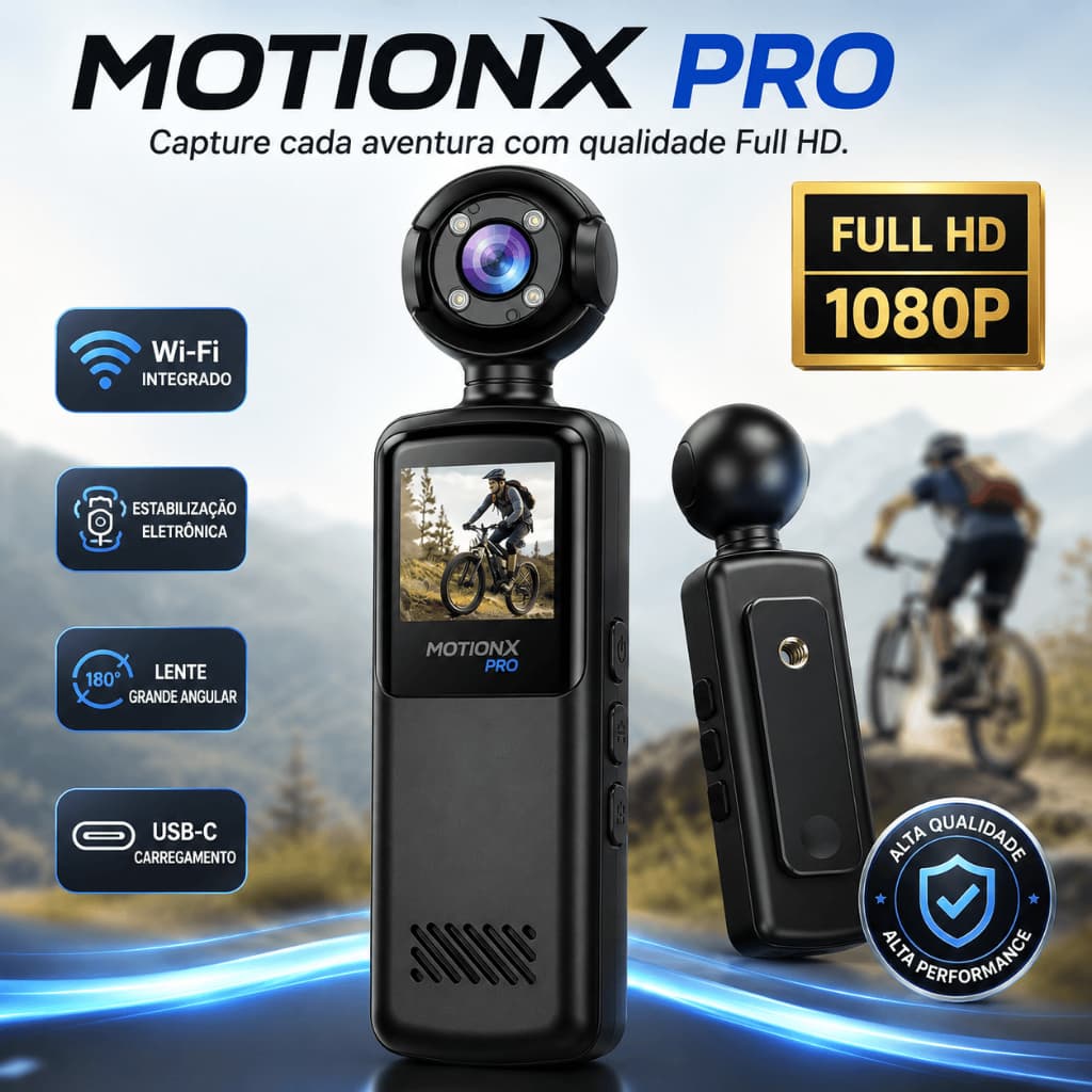 Câmera De Ação Full HD 1080P WiFi Estabilização Eletrônica Tela 1.3 Action Cam Para Moto Bike Capacete