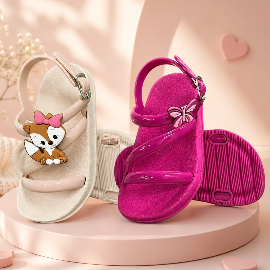 Kit 2 Pares Sandália Infantil Feminina Z Leve E Confortável