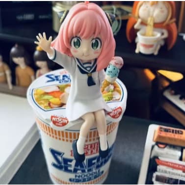 Figura Anya do Uniforme Escolar, Estatueta Ramen Press, Modelo Spy X Family, Boneca Periférica de Anime