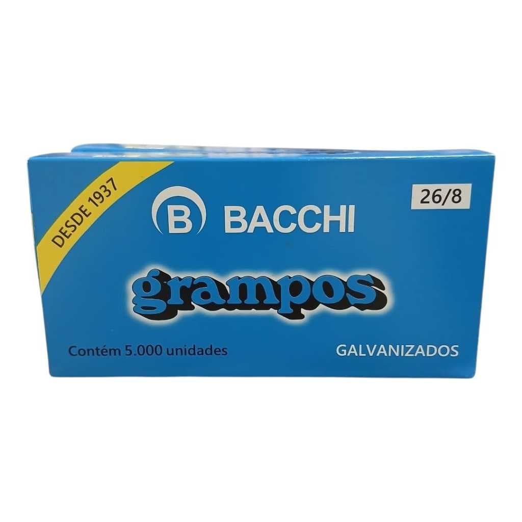 Grampos Bacchi - 26/8 - galvanizados com 5000 grampos para grampeador manual.
