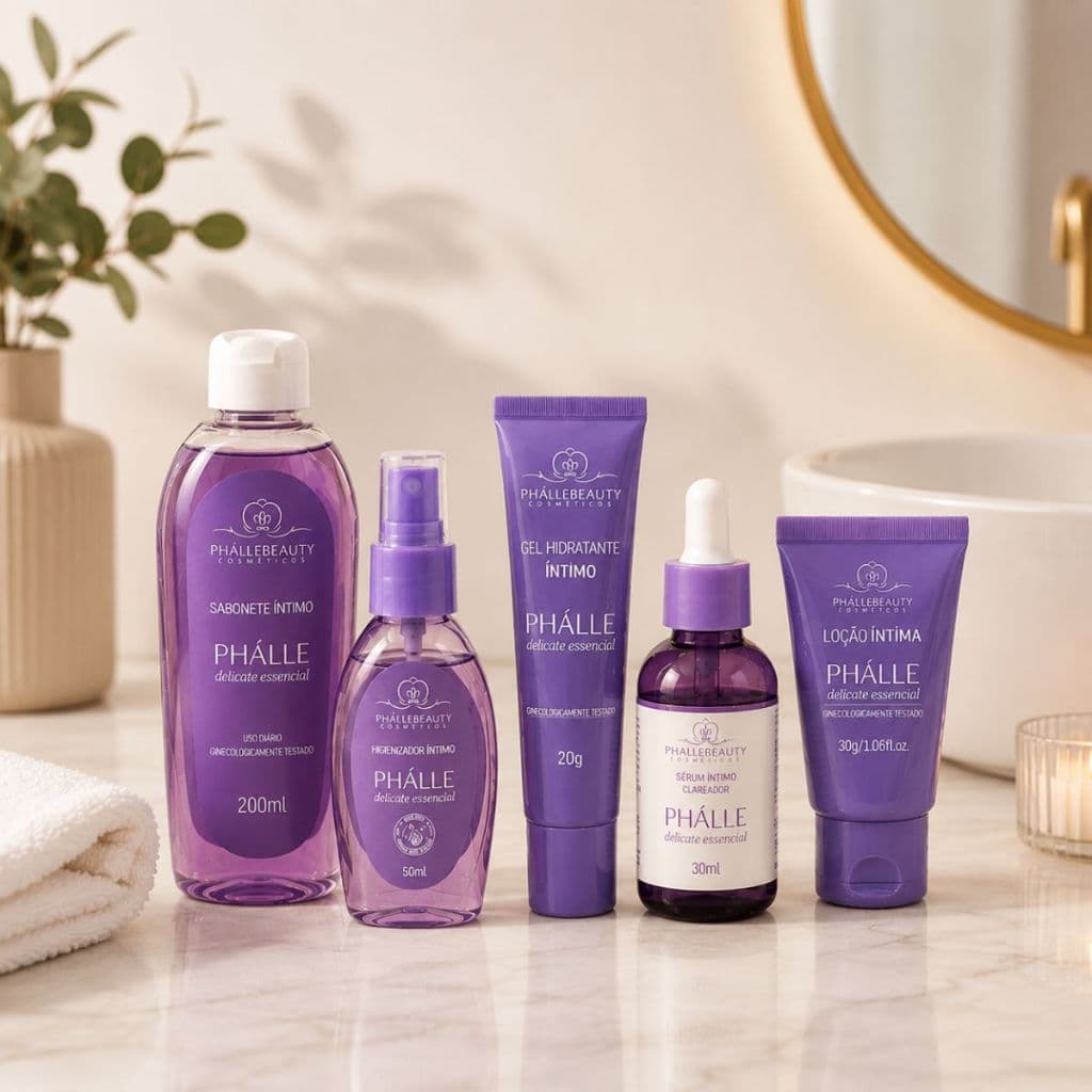 Kit 5 Itens Íntimo Phállebeauty Delicate Essencial Cosméticos Feminino Moda Beleza