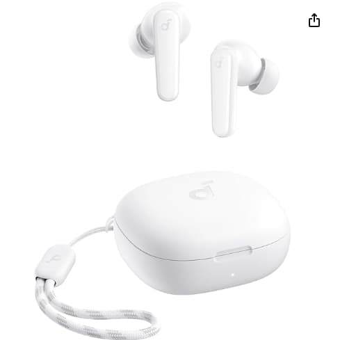 soundcore P20i da Anker, Branco Fone de Ouvido Bluetooth 5.3, Graves Potentes, Drivers de 10mm, 30H de Reprodução
