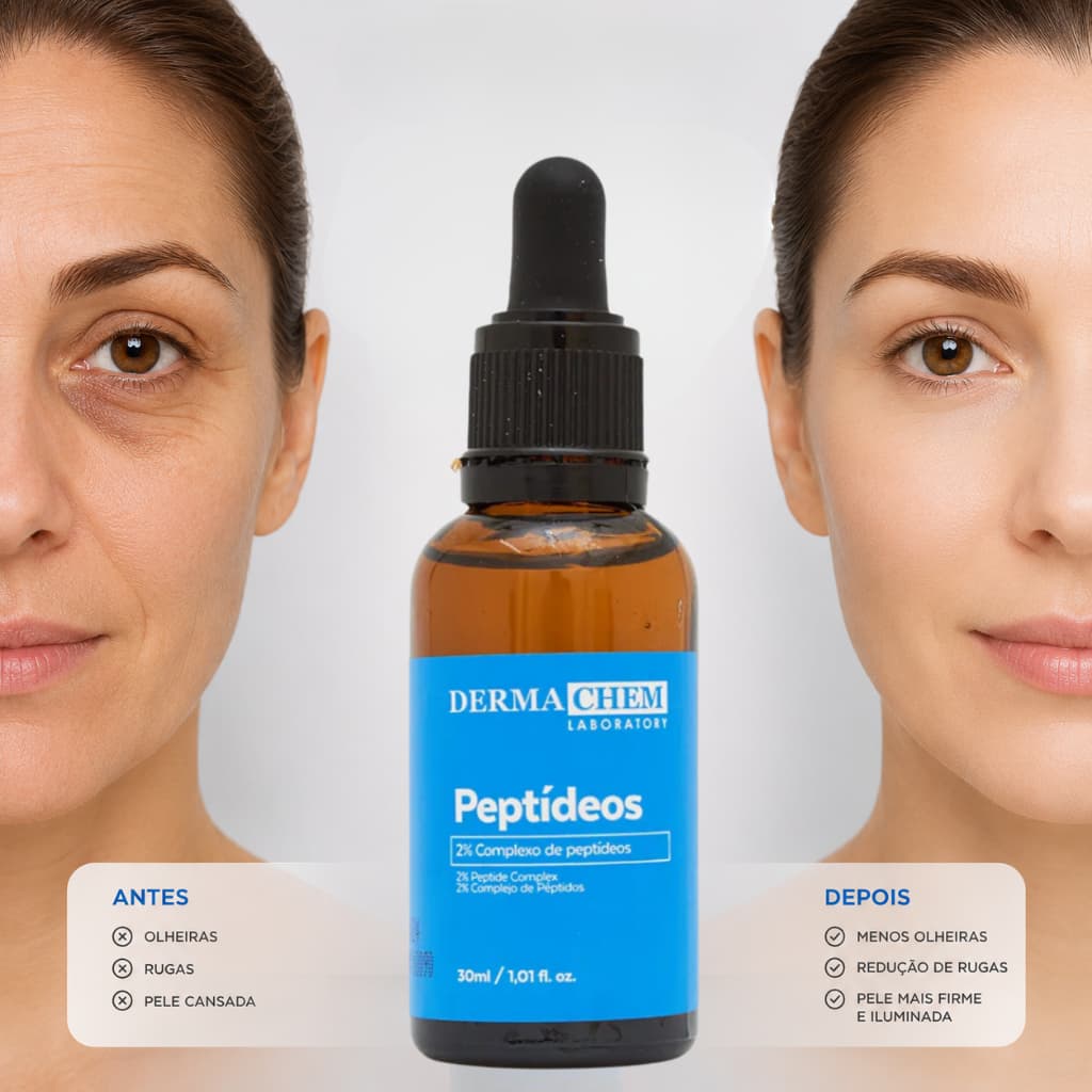 Sérum Anti Olheiras Peptídeos 30ml Efeito Lifiting Clareador Dermachem Área dos Olhos