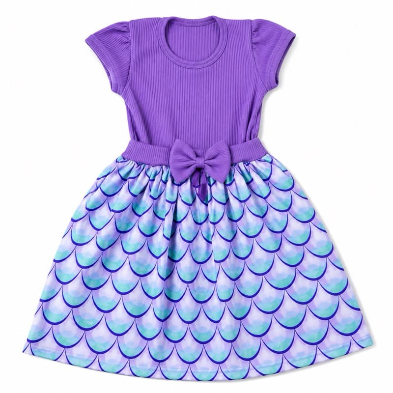 Vestido Festa Infantil Tema Sereia Escamas Menina