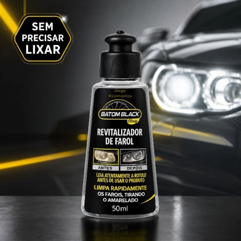 ​Revitalizador De Farol Batom Black Tira Amarelado Sem Lixar Limpa farol Tira o fosco