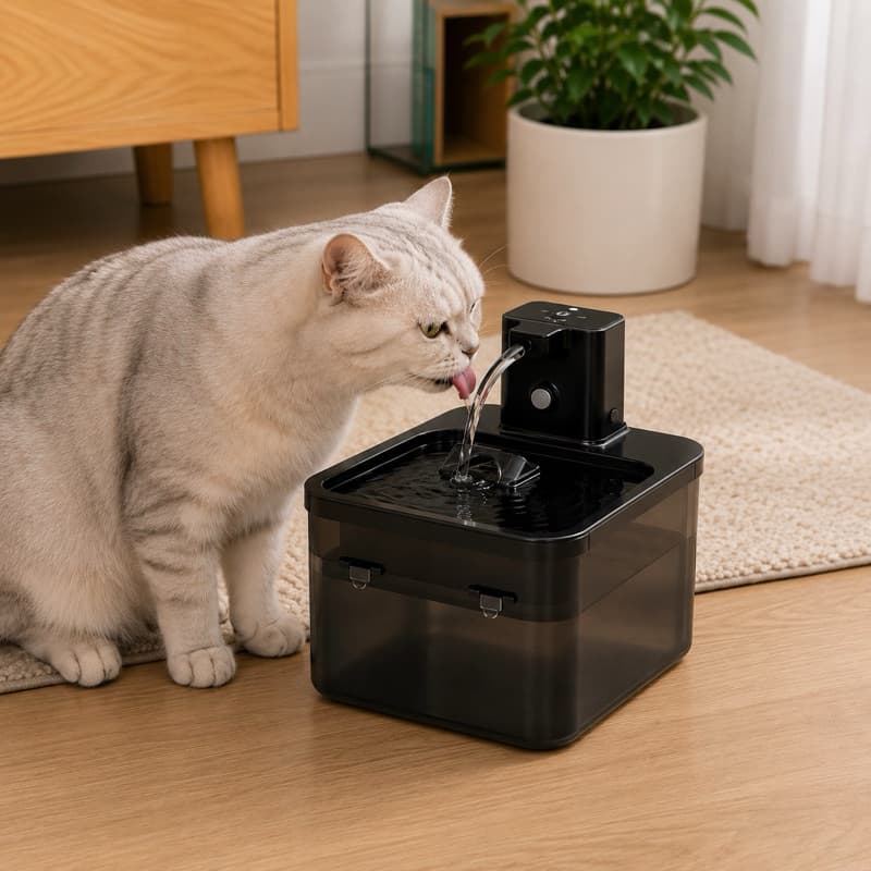 Fonte de Água Automática Sem Fio para Gatos 2,5L Recarregável USB com Sensor 4000mAh