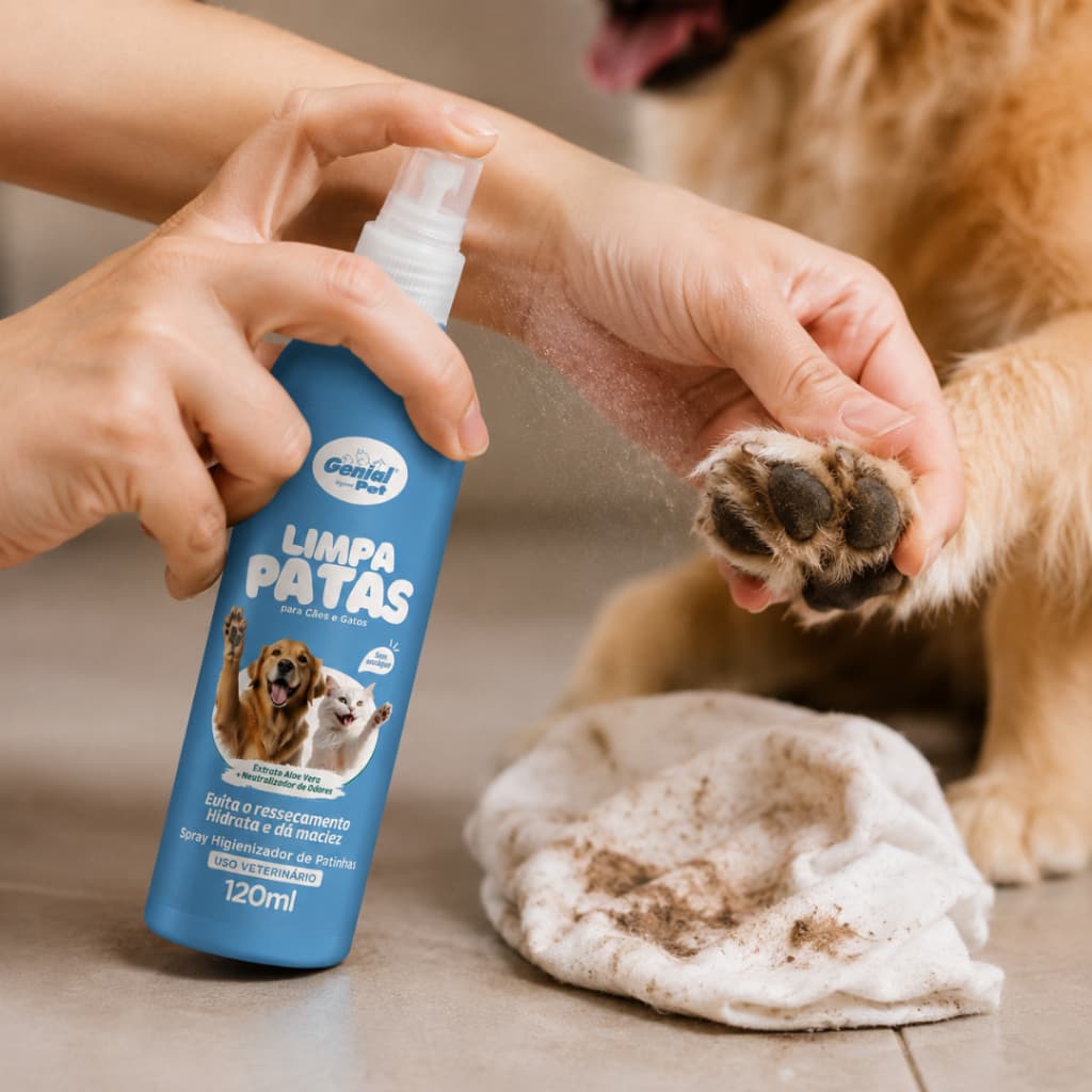 Limpa Patas 120ml para Cães e Gatos