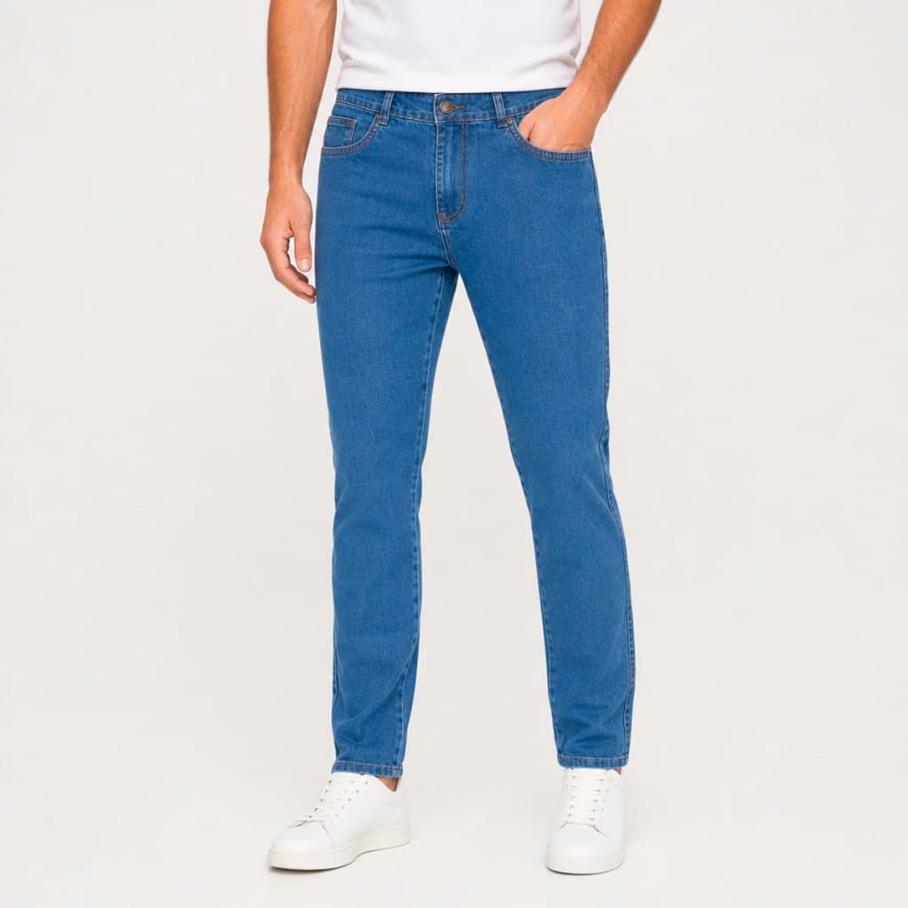 Calça Jeans Masculina Lavagem Tecnológica Premium Caimento Impecável Costura Reforçada