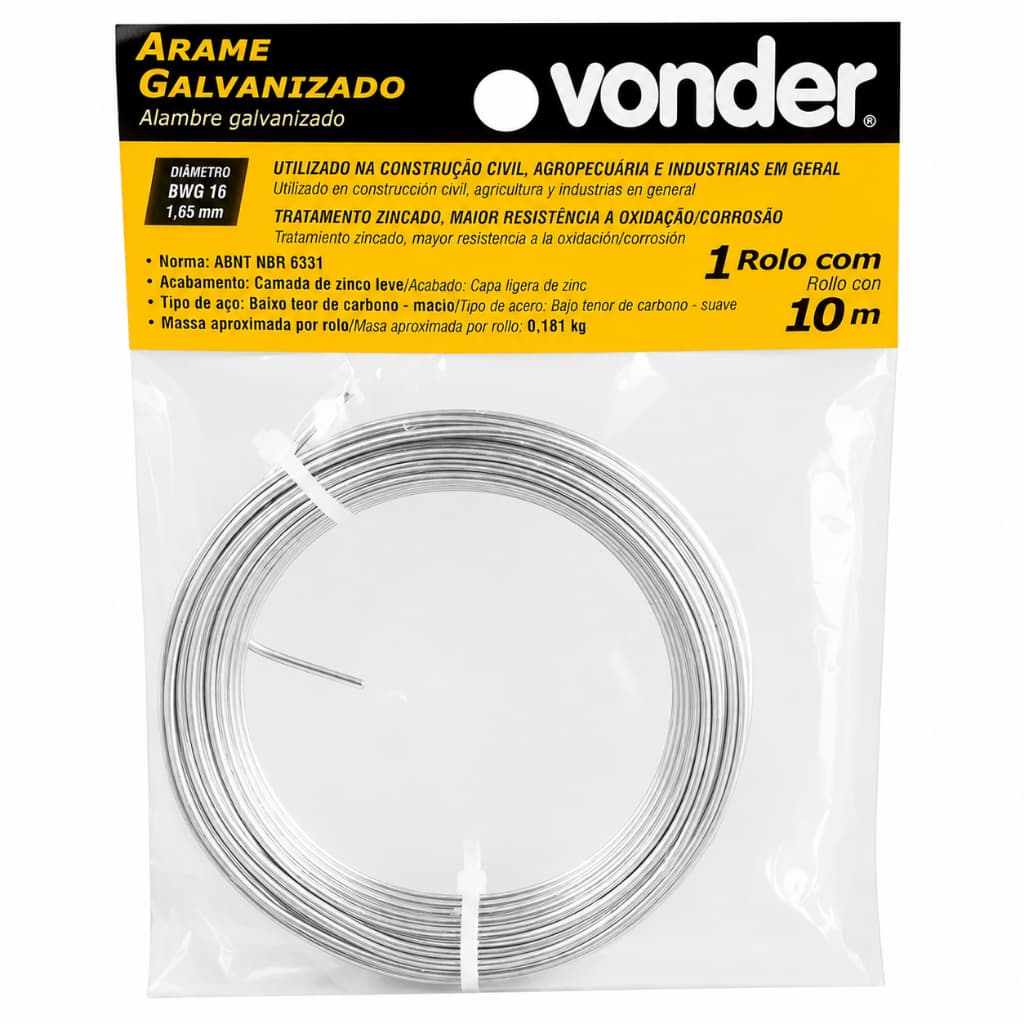 Arame Galvanizado 1,65mm 10m Bwg 16 Anti Oxidação Artesanato Cor Prateado