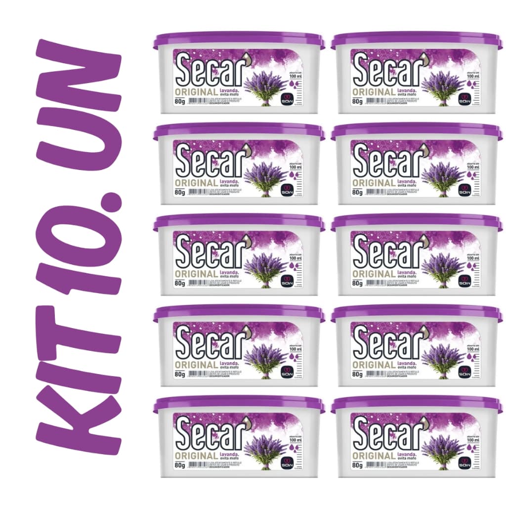 Kit 10 Antimofo Desumidificador Evita Mofo Absorve Umidade Secar Original P/ Guarda-Roupas Gavetas Armários