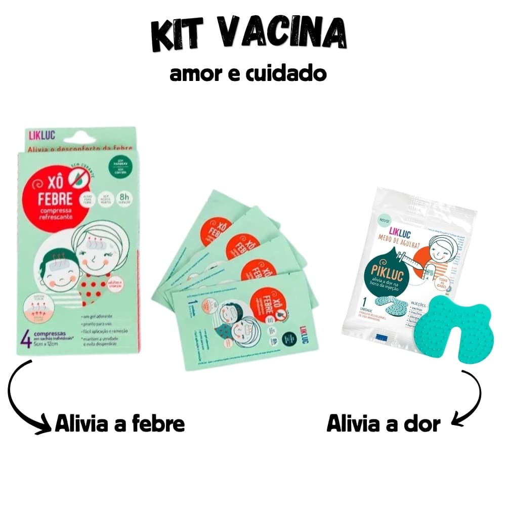 Kit Vacina Sem Dor Pikluc + Xô Febre Para Bebê Criança e Adulto Likluc
