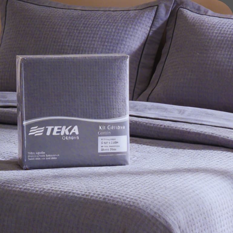 Jogo de Cama Casal Queen Teka 3 Peças Kit Colcha Enxoval Porta-Travesseiro 50x70 Decorativa Premium