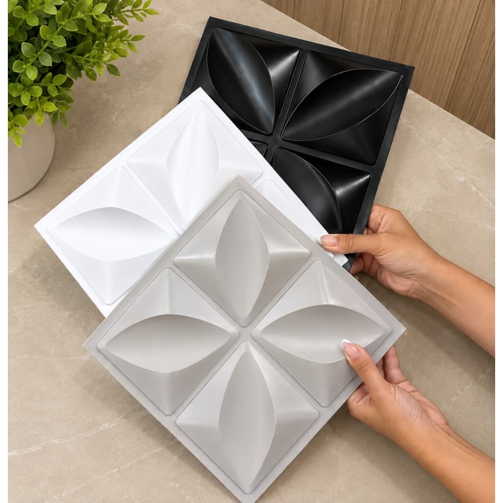 Kit de Placas 3D em PVC 25x25 cm para Revestimento Decorativo de Parede