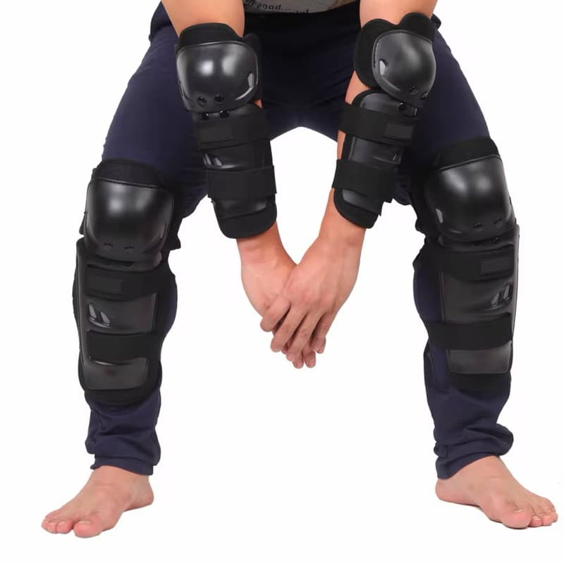 Kit Joelheira Cotoveleira Protecão Articulada para Moto Bike Skate Trilha