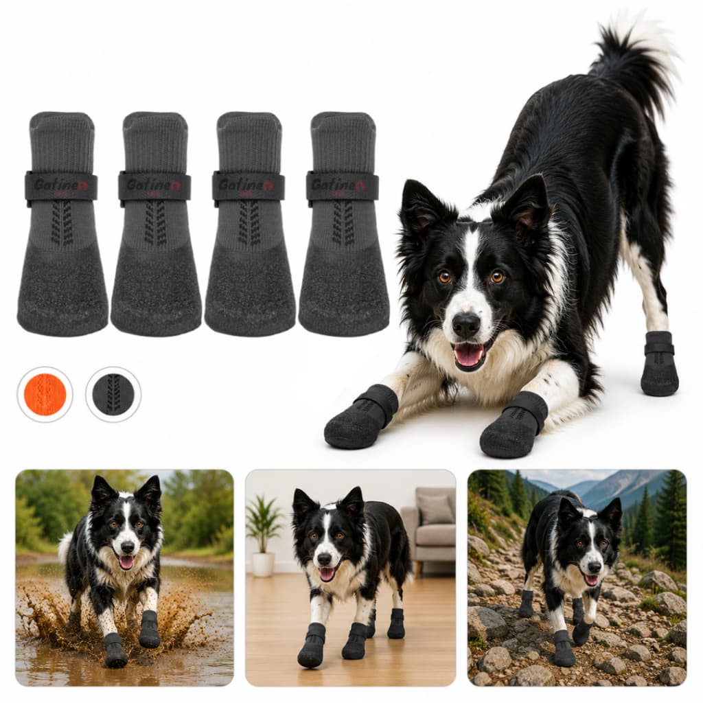 Meia Antiderrapante Impemeável para Cães Bota Protetora para Patas Alta Aderência Cães Idosos