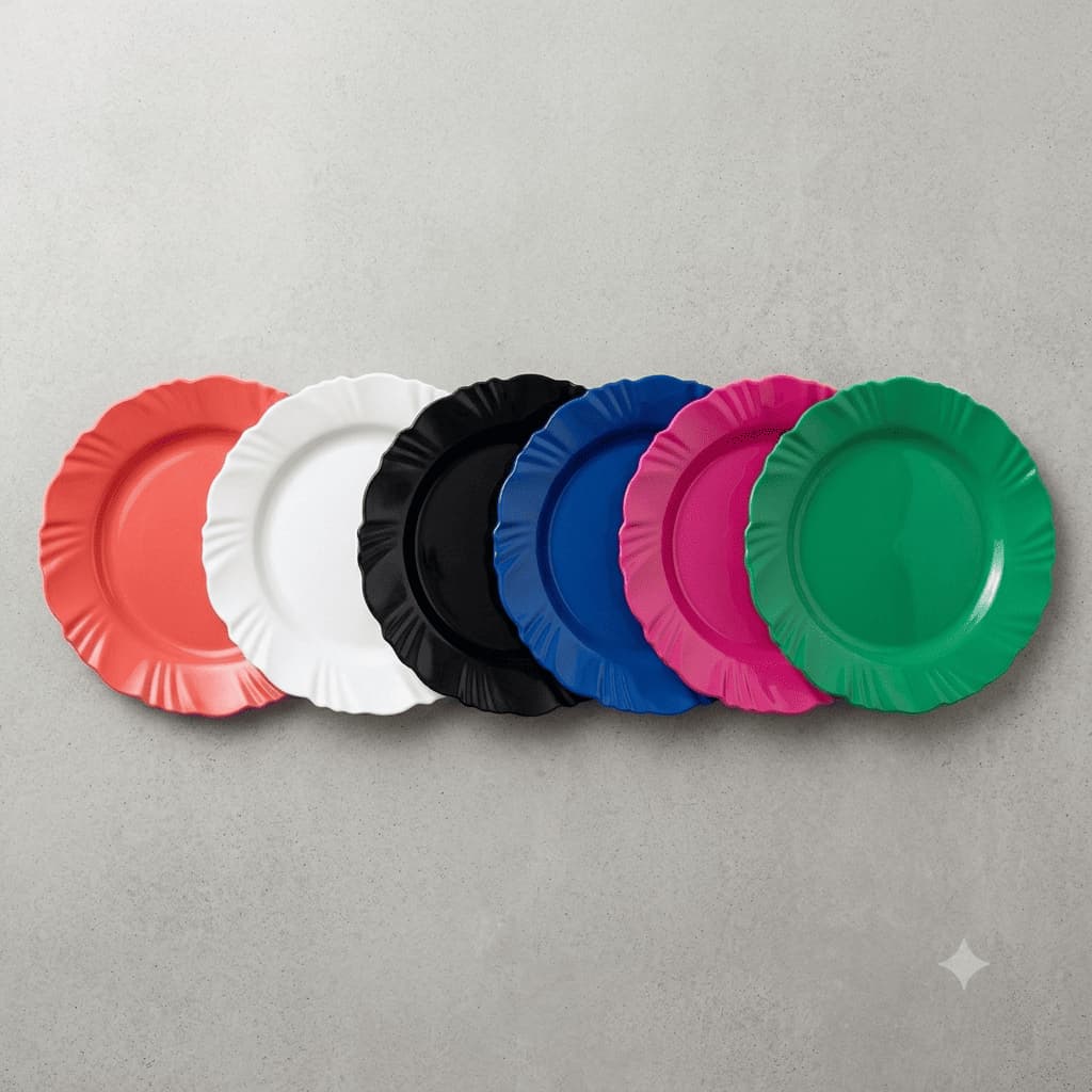 Pratinho Pétala para Sobremesa 16cm em Plástico PP Resistente | Prato Pequeno para Doces, Bolos, Frutas e Lanches