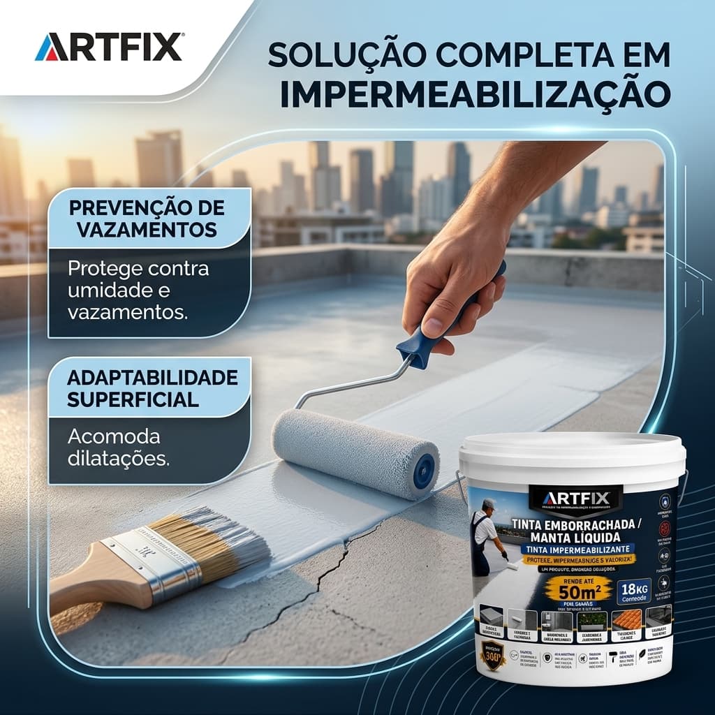 QUEIMA DE ESTOQUE - Manta Líquida Impermeabilizante 18Kg ARTFIX Anti Infiltração Para Telhas