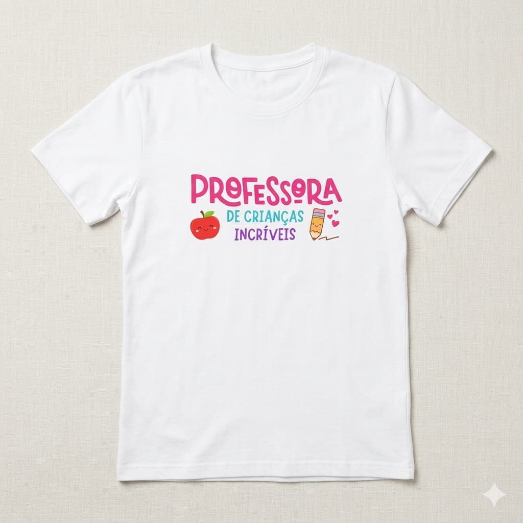 Camiseta Feminina Professora de Crianças Incríveis 100% Algodão Confortável, Moda Casual