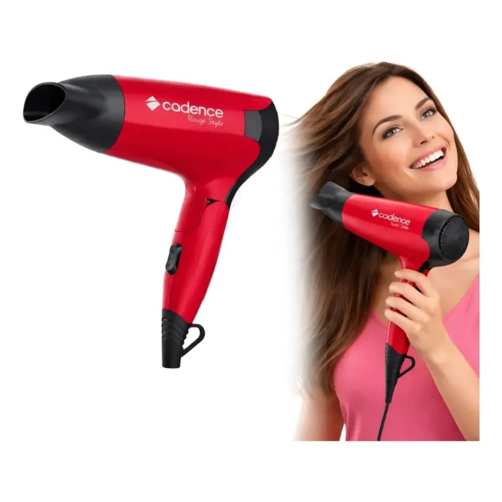 Secador De Cabelos Viagem Cadence Rouge Style Sec185 Cor Vermelho/Preto