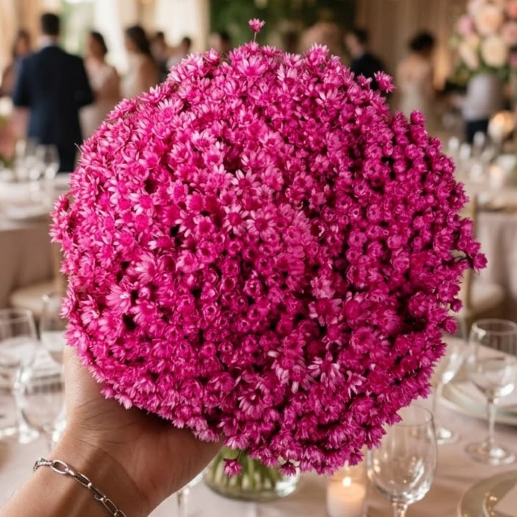 Flor Sempre Viva Rosa Bebê Desidratada Buquê Aprox 200 Flores Decoração Festa Mesa Posta
