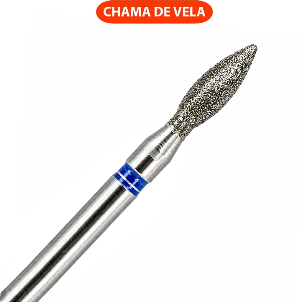 Broca Chama de Vela Diamantada Cutilagem Russa Unha Nail Desiger Manicure Média