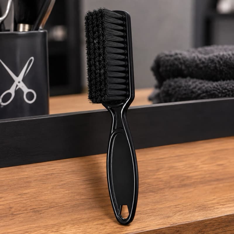 Escova de Disfarce Degradê Escovinha Cerdas Macias Limpa Cabelo Barba Máquina Corte Acabamento Pentear Versátil Preto