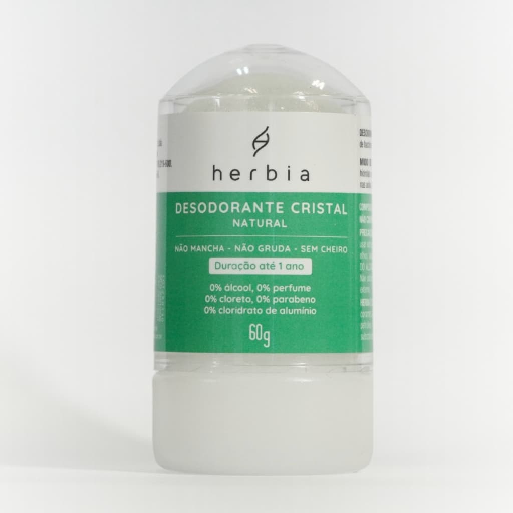 Desodorante Natural em Pedra Cristal Stick – Vegano e Sem Alumínio | Herbia 60g