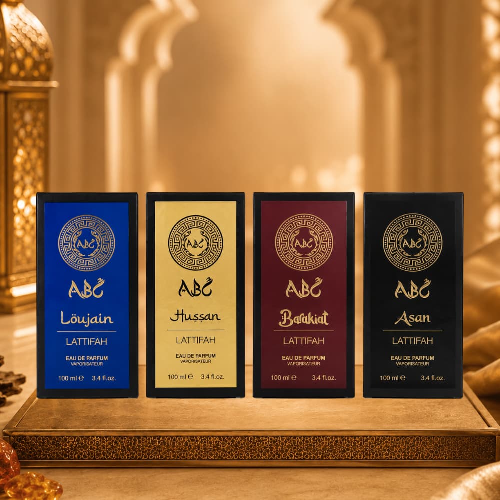 Kit 4 Perfumes Árabes Loujain + Hussan + Barakiat + Asan 100ml Importado Masculino Aroma Marcante