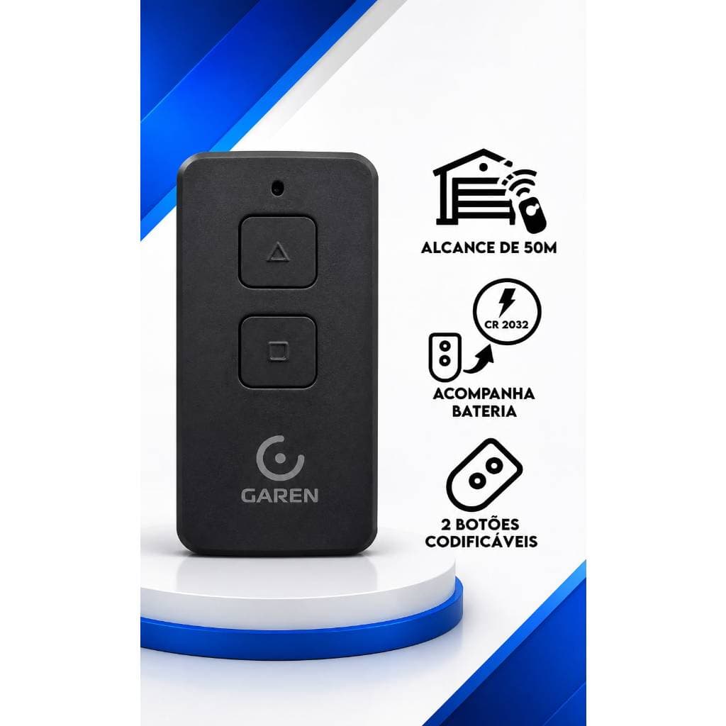 Controle remoto portão eletrônico 433 Tx Max Garen