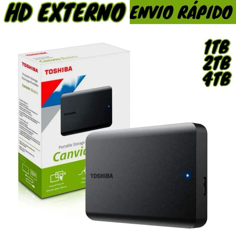 HD Externo Toshiba Canvio Basics USB 3.2 Gen 1 Portátil 1TB | 2TB | 4TB Preto
