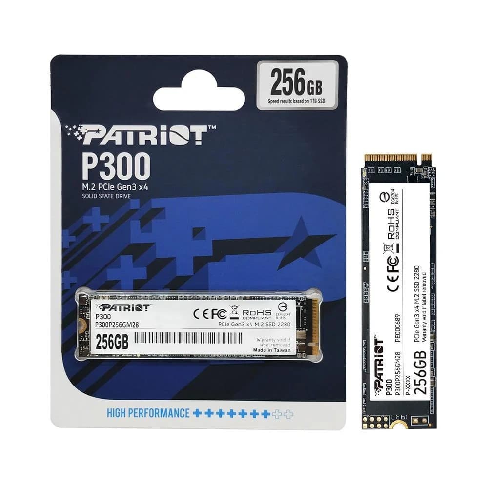 SSD M.2 256GB NVMe Patriot P300 PCIe Gen 3x4 Ultra Rápido 1700MB/s Notebook e PC