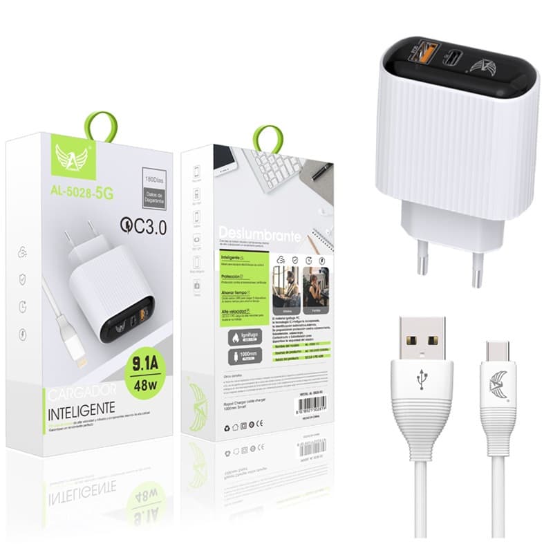 Carregador  Tipo C 48W 1 metro Ltomex Cabo Lightning USB  Iphone Android Samsung