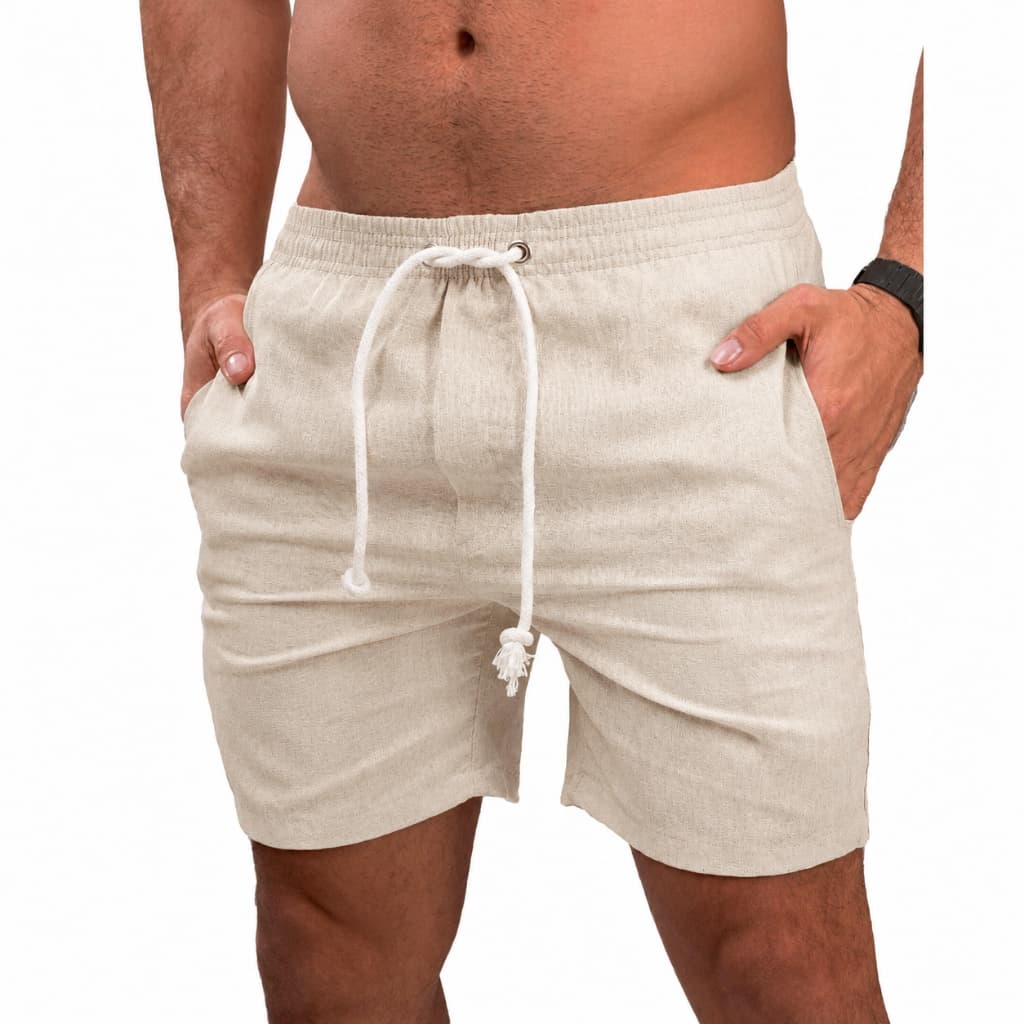 Short Masculino Linho Bermuda Casual Mauricinho Premium Leve Slim Praia