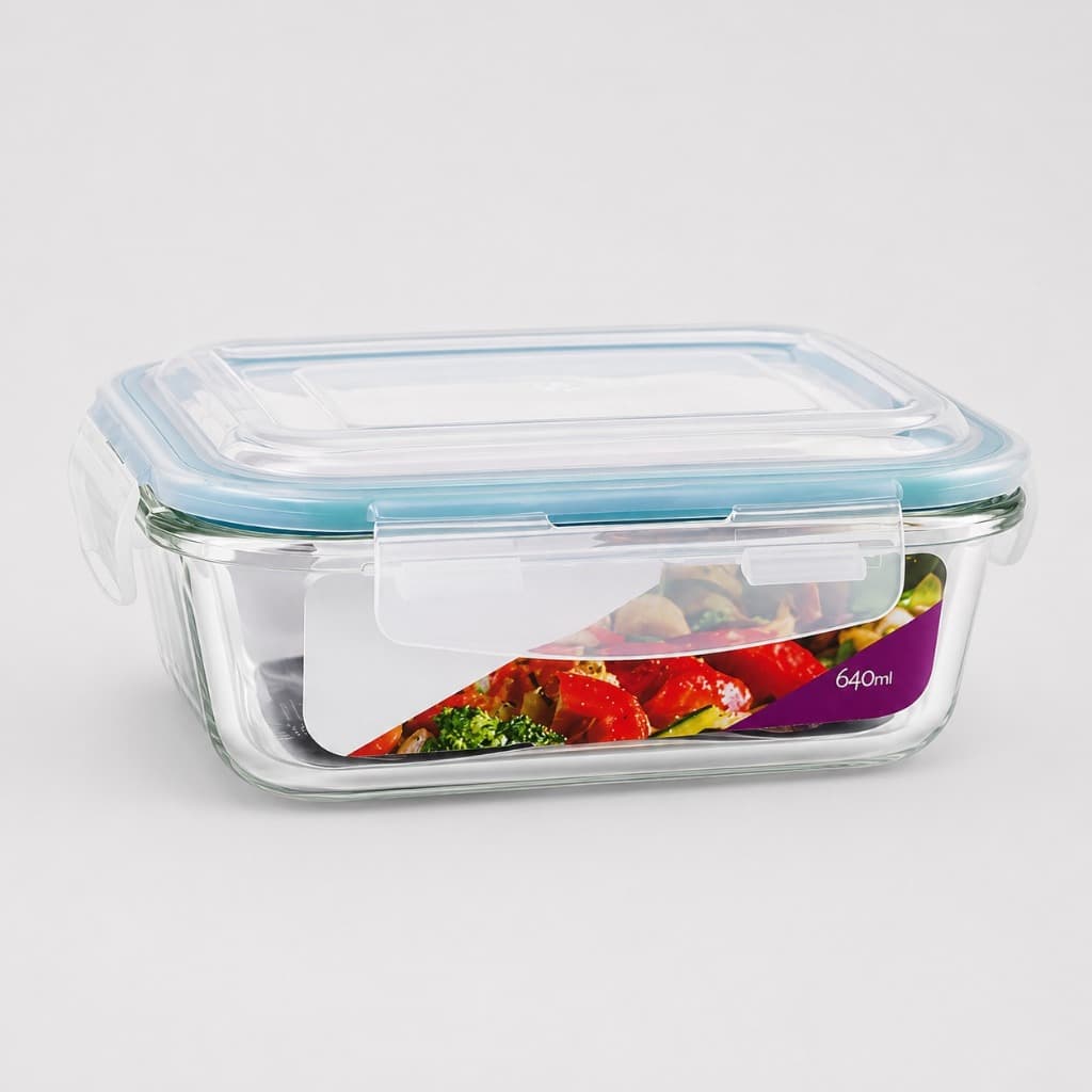 1 Pote Vidro Hermético 640ml Marmita Alimentos Tampa Plástica