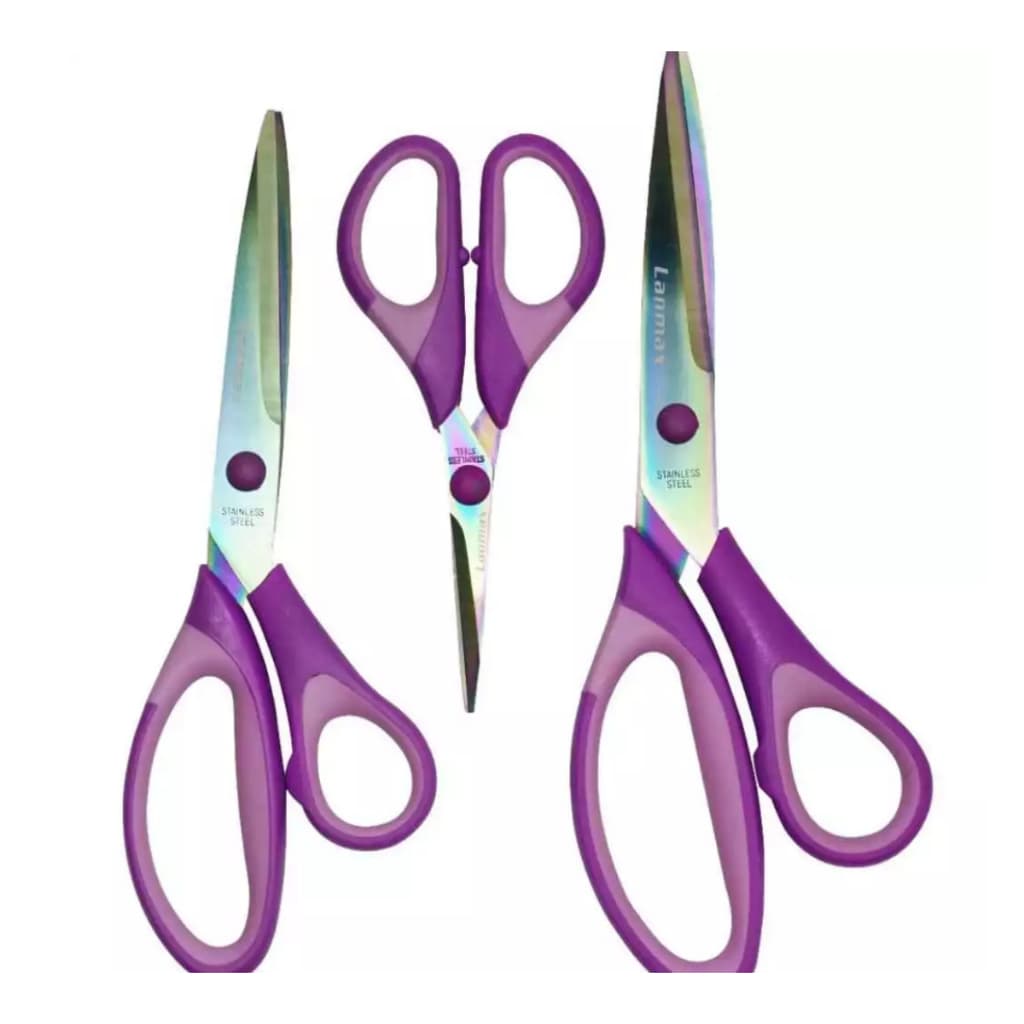 KIT 3 TESOURAS TITANIUM PROFISSIONAL LANMAX