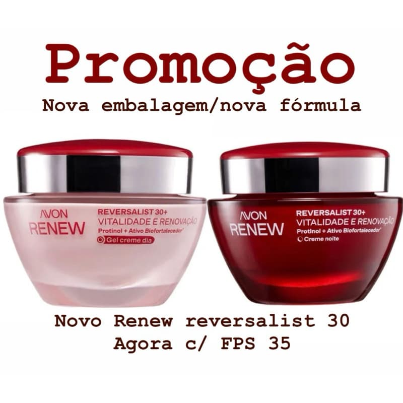 Renew 30+ Gel Creme Rosto Avon Dia ou Noite 50g cada