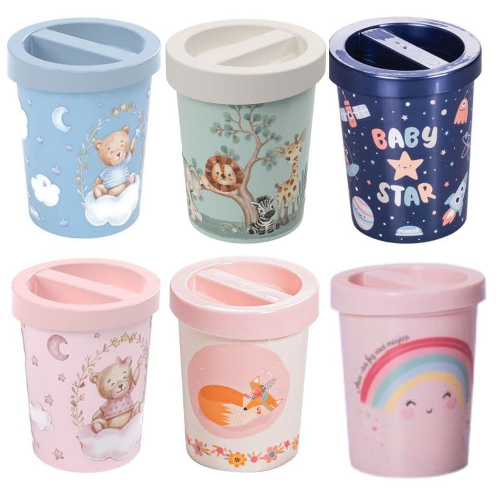Kit 2 Porta Cotonete e Algodão Infantil Bebê 300ml BPA Free Plasútil